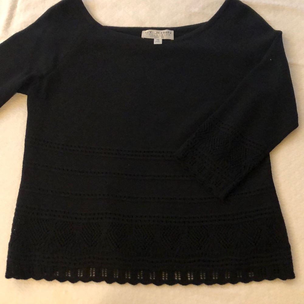 St. John Collection Black Sweater size 10 - Picture 4 of 4